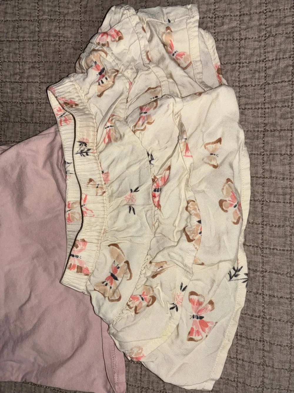 Carter's Pink Heart Tee with White Floral Ruffle Shorts